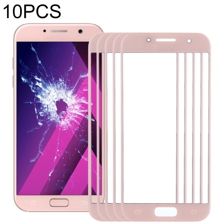 For Samsung Galaxy A5 (2017) / A520 10pcs Front Screen Outer Glass Lens (Pink)