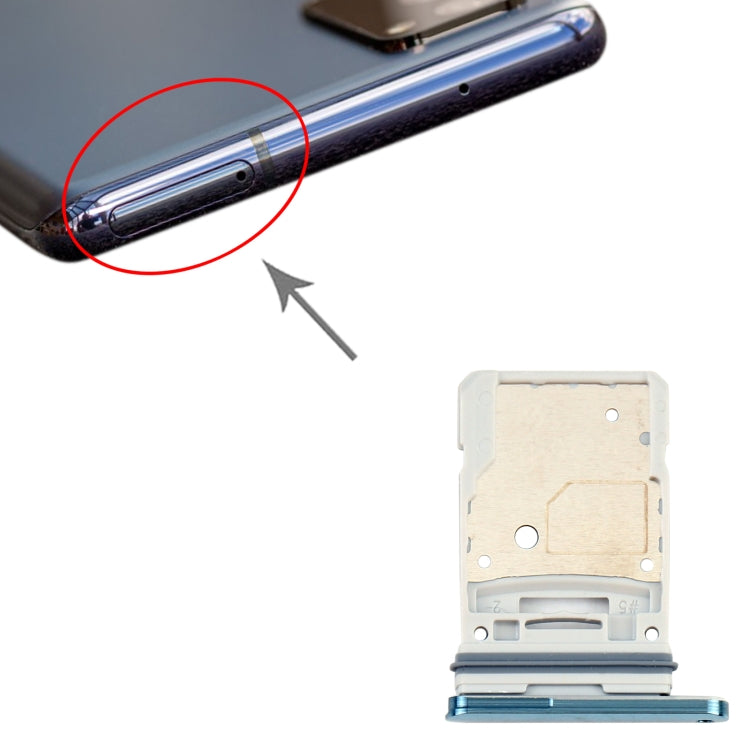 For Samsung Galaxy S20 FE 5G SM-G781B SIM Card Tray + Micro SD Card Tray (Blue)