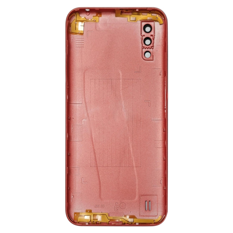 For Samsung Galaxy A01 SM-015F Battery Back Cover With Camera Lens (Red)
