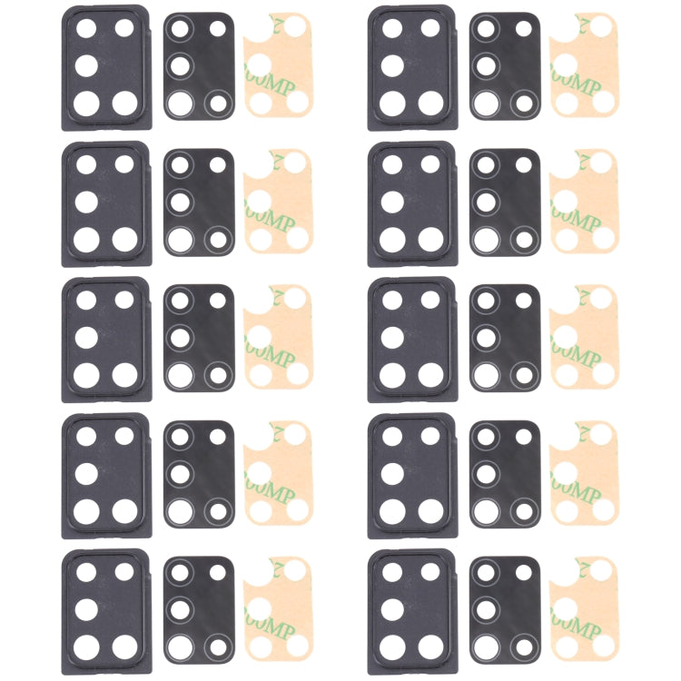 For Samsung Galaxy A21s SM-A217 10pcs Camera Lens Cover (Black)