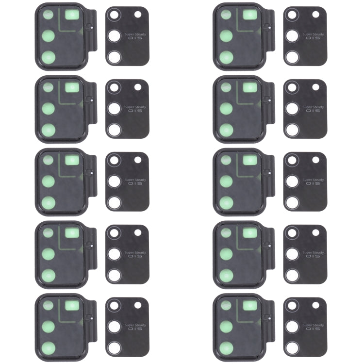 For Samsung Galaxy S10 Lite SM-G770 10pcs Camera Lens Cover (Black)