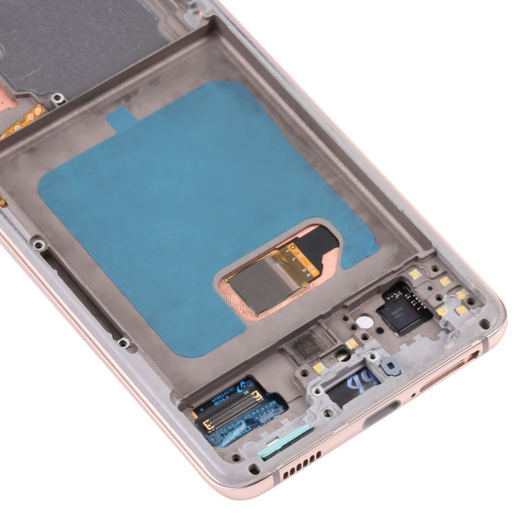 Original Super AMOLED LCD Screen For Samsung Galaxy S21 4G/S21 5G SM-G990 SM-G991 Digitizer Full Assembly with Frame (Gold)