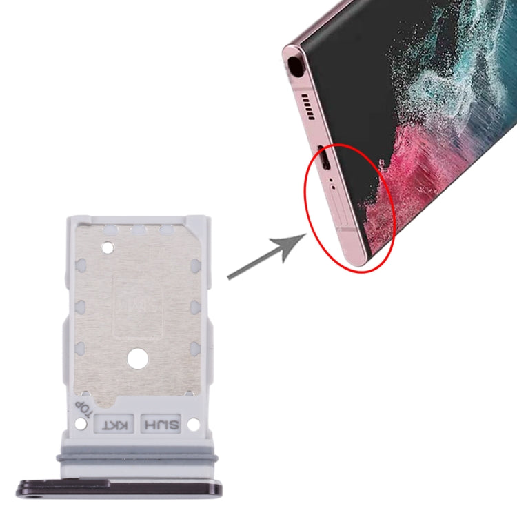 For Samsung Galaxy S22 Ultra 5G SM-S908B Original SIM Card Tray + SIM Card Tray (Black) - free shipping - PMc TechLife - Order now!