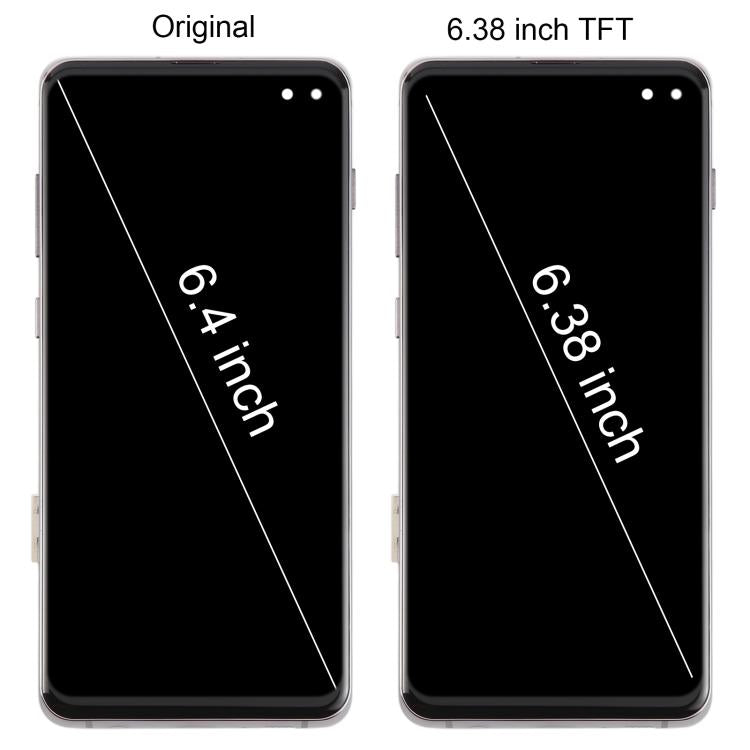 For Samsung Galaxy S10+ SM-G975F 6.38 inch TFT LCD Screen Digitizer Full Assembly with Frame, Not Supporting Fingerprint Identification(Blue)