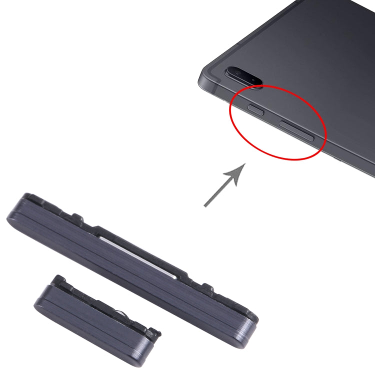 For Samsung Galaxy Tab S7 FE SM-T730/T733/T736B/T735 1set Original Power Button + Volume Control Button (Black)