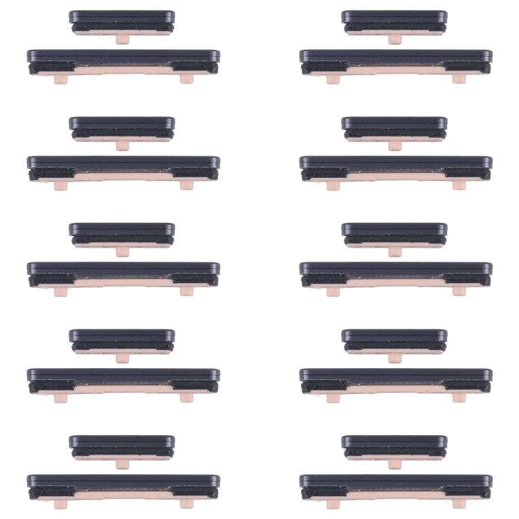 For Samsung Galaxy S25+ SM-S936B 10pcs Power Button and Volume Control Button (Black)