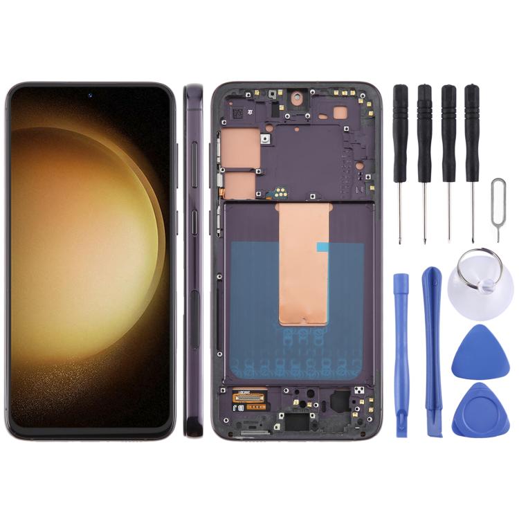 For Samsung Galaxy S23+ SM-S916B 6.43 inch TFT LCD Screen Digitizer Full Assembly with Frame, Not Supporting Fingerprint Identification (Black)
