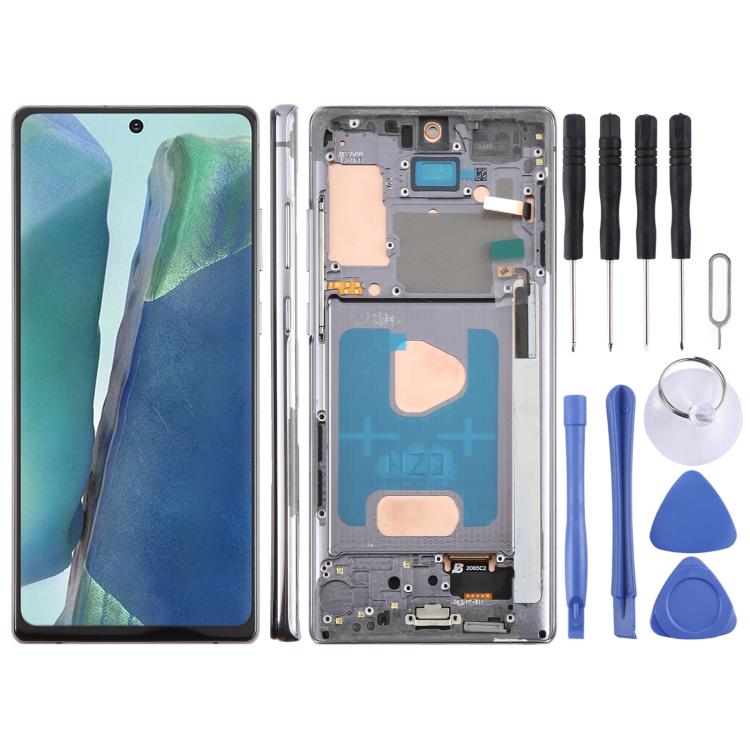 For Samsung Galaxy Note20 SM-N980F 6.6 inch TFT LCD Screen Digitizer Full Assembly with Frame, Not Supporting Fingerprint Identification (Grey)