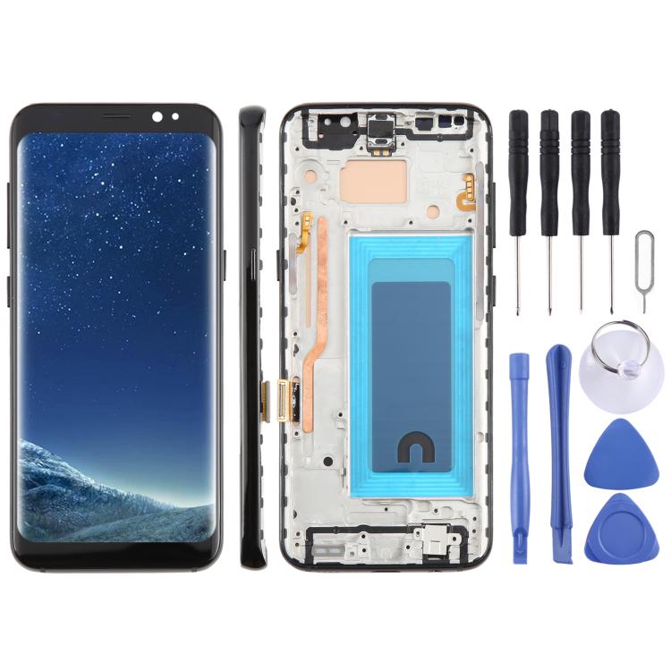 For Samsung Galaxy S8 SM-G950F 5.7 inch TFT LCD Screen Digitizer Full Assembly with Frame (Black)