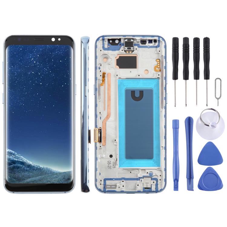 For Samsung Galaxy S8 SM-G950F 5.7 inch TFT LCD Screen Digitizer Full Assembly with Frame (Blue)