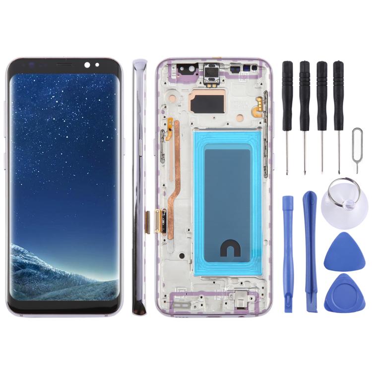 For Samsung Galaxy S8 SM-G950F 5.7 inch TFT LCD Screen Digitizer Full Assembly with Frame (Purple)