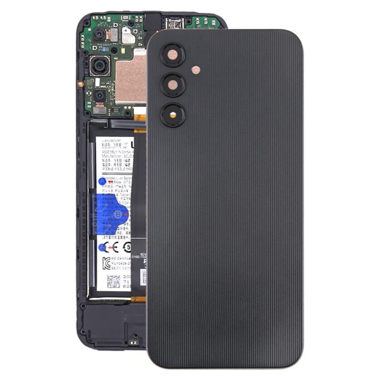For Samsung Galaxy A14 SM-A145F Back Cover with Camera Lens Cover(Black)