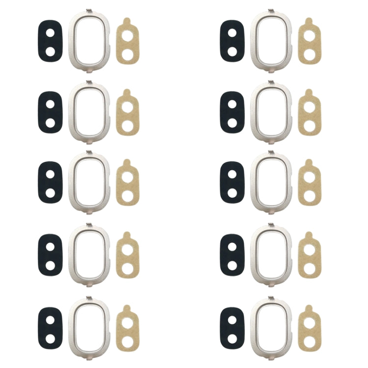 For Galaxy J4, J400F/DS, J400G/DS 10pcs Back Camera Bezel with Lens Cover & Adhesive (Gold)