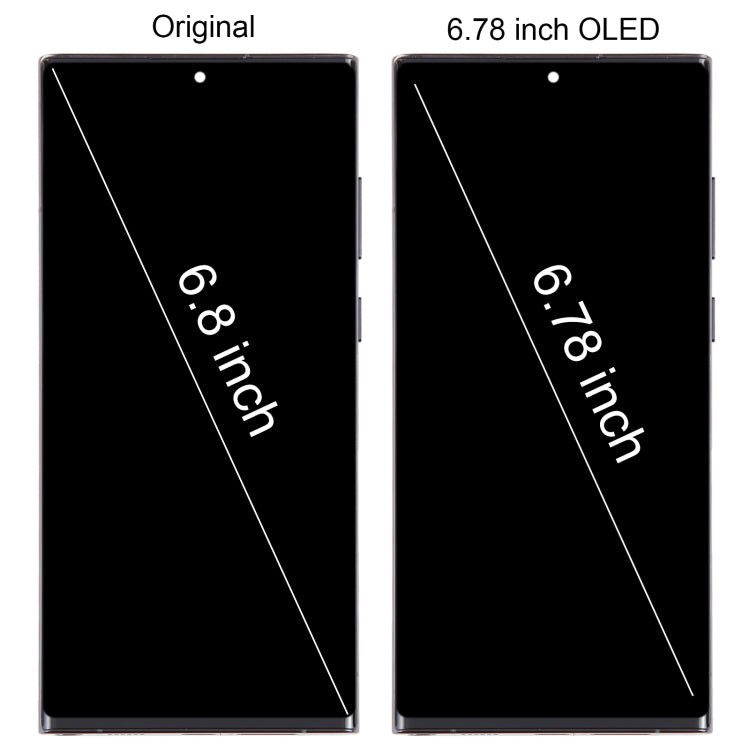 For Samsung Galaxy S22 Ultra 5G SM-S908U US Edition 6.78 inch OLED LCD Screen Digitizer Full Assembly with Frame (Black)