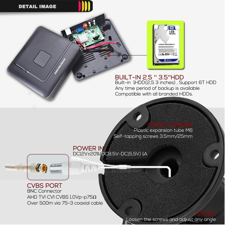 A4B5-Mini 4 Channel 720P 1.0 Mega Pixel 4 x Bullet AHD Cameras AHD DVR Kit, Support Night Vision / Motion Detection, IR Distance: 20m - Video Recorder Kit by PMC Jewellery | Online Shopping South Africa | PMC Jewellery | Buy Now Pay Later Mobicred