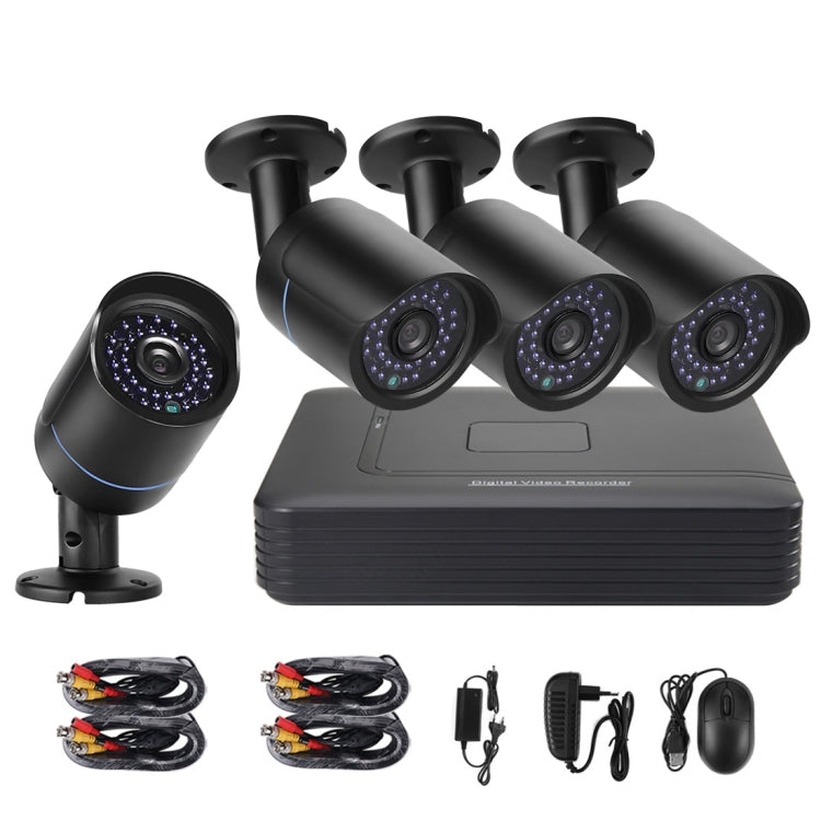 A4B5-Mini 4 Channel 720P 1.0 Mega Pixel 4 x Bullet AHD Cameras AHD DVR Kit, Support Night Vision / Motion Detection, IR Distance: 20m - Video Recorder Kit by PMC Jewellery | Online Shopping South Africa | PMC Jewellery | Buy Now Pay Later Mobicred