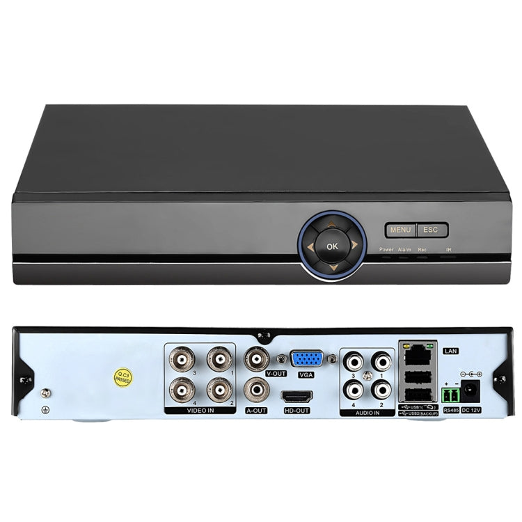 A41U-ZS 5 in 1 4 Channel Dual Stream H.264 1080N AHD DVR, Support AHD / TVI / CVI / CVBS / IP Signal(Black)