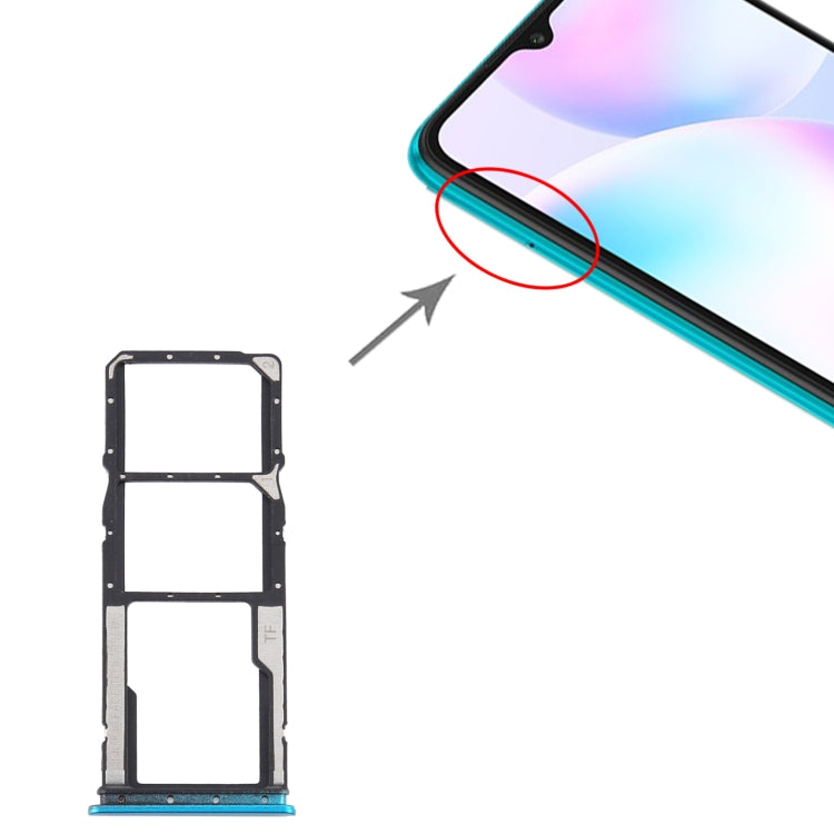 SIM Card Tray + SIM Card Tray + Micro SD Card Tray for Xiaomi Redmi 9A/Redmi 9C(Green) - Card Tray by PMc TechLife | Online Shopping South Africa | PMc TechLife | Buy Now Pay Later Mobicred