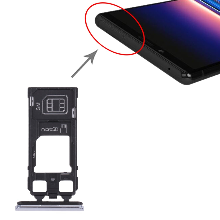 SIM Card Tray + SIM Card Tray / Micro SD Card Tray for Sony Xperia 1 / Xperia XZ4 (Grey) - free shipping - PMC TechLife - Order now!