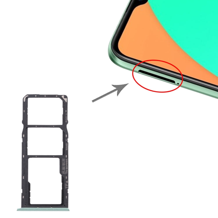 For OPPO Realme C11 RMX2185 SIM Card Tray + SIM Card Tray + Micro SD Card Tray (Green)