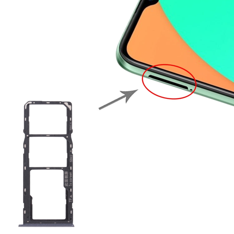 For OPPO Realme C11 RMX2185 SIM Card Tray + SIM Card Tray + Micro SD Card Tray (Grey)