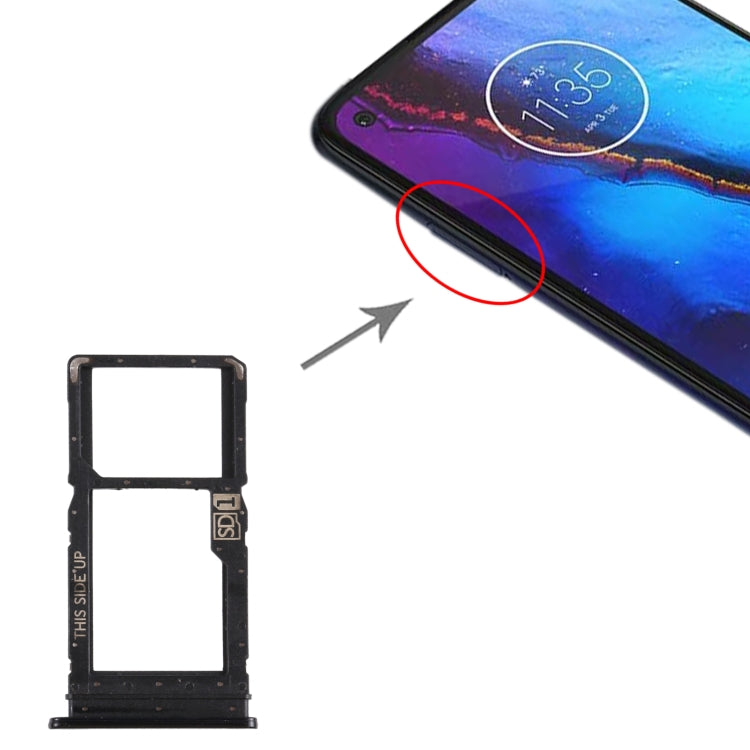SIM Card Tray + Micro SD Card Tray for Motorola Moto G Power (Black) - Card Socket by PMc TechLife | Online Shopping South Africa | PMc TechLife | Buy Now Pay Later Mobicred