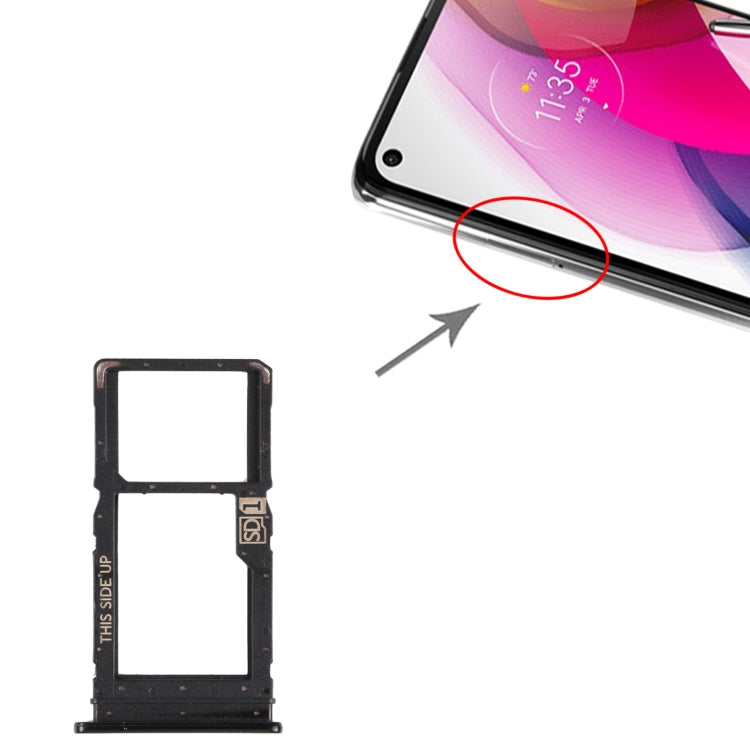 SIM Card Tray + Micro SD Card Tray for Motorola Moto G Stylus 2020 (Black) - Card Socket by PMC TechLife | Online Shopping South Africa | PMC TechLife | Buy Now Pay Later Mobicred