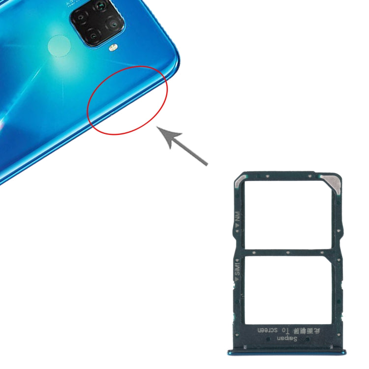 SIM Card Tray + NM Card Tray for Huawei Mate 30 Lite (Green) - Card Socket by PMc TechLife | Online Shopping South Africa | PMc TechLife | Buy Now Pay Later Mobicred