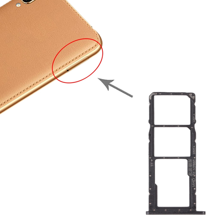 SIM Card Tray + SIM Card Tray + Micro SD Card Tray for Huawei Enjoy 9e (Black) - Card Socket by PMc TechLife | Online Shopping South Africa | PMc TechLife | Buy Now Pay Later Mobicred
