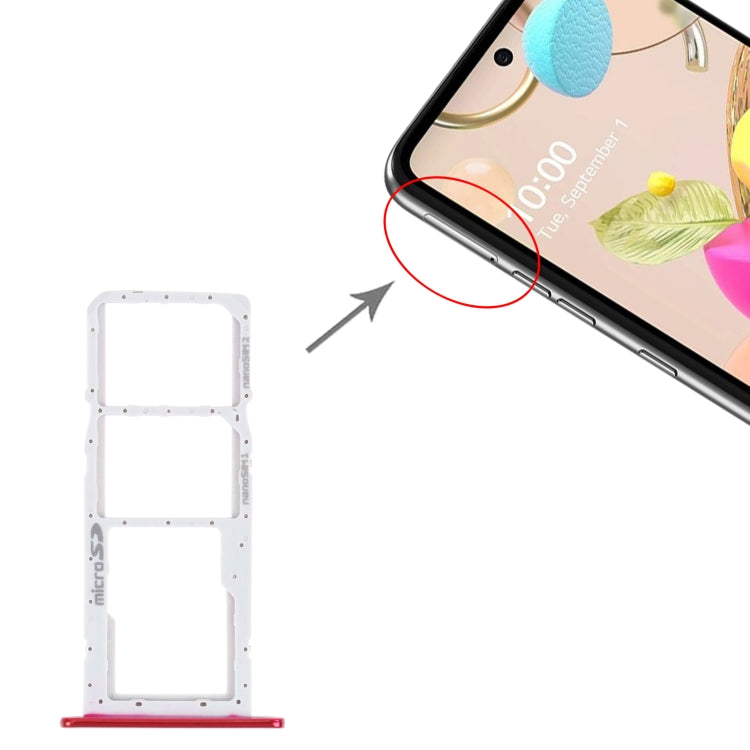 SIM Card Tray + SIM Card Tray + Micro SD Card Tray for LG K42 / K52 (Brazil) LMK420 LMK420H LMK420E LMK420Y(Red) - For LG by PMC TechLife | Online Shopping South Africa | PMC TechLife | Buy Now Pay Later Mobicred