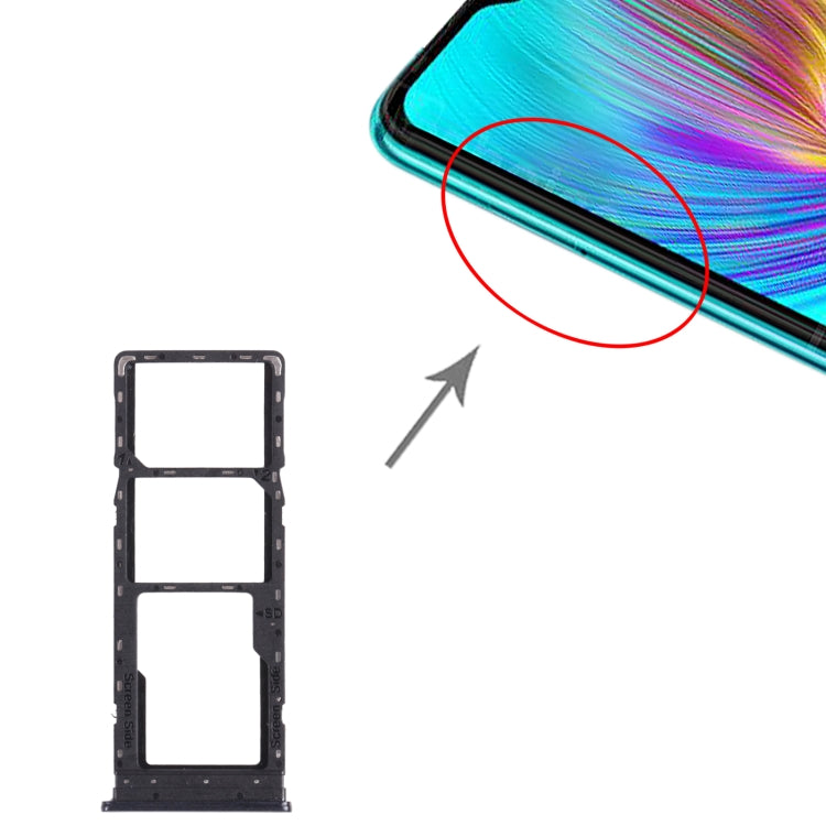 For infinix Hot 9 Play X680 C680B X680C SIM Card Tray + SIM Card Tray + Micro SD Card Tray (Black) - Card Tray by PMc TechLife | Online Shopping South Africa | PMc TechLife | Buy Now Pay Later Mobicred