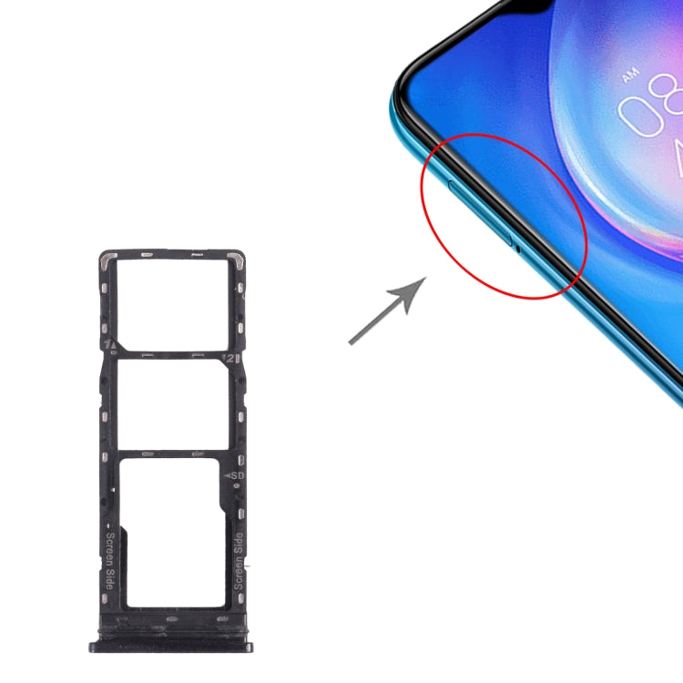 For Tecno Spark 6 Air KE6 KE6J KF6 SIM Card Tray + SIM Card Tray + Micro SD Card Tray (Black) - Card Tray by PMc TechLife | Online Shopping South Africa | PMc TechLife | Buy Now Pay Later Mobicred