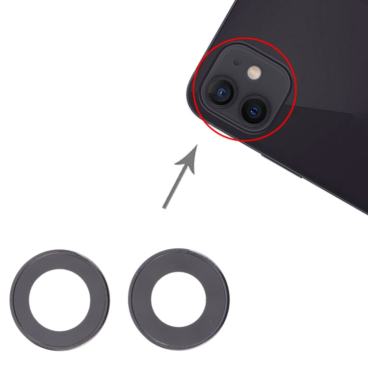 2 PCS Rear Camera Glass Lens Metal Inside Protector Hoop Ring for iPhone 13 / 13 Mini
