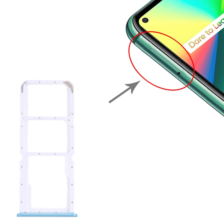 For OPPO Realme 7i RMX2103 SIM Card Tray + SIM Card Tray + Micro SD Card Tray (Blue) - Card Socket by PMc TechLife | Online Shopping South Africa | PMc TechLife | Buy Now Pay Later Mobicred
