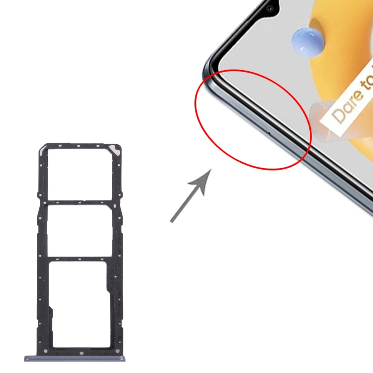 For OPPO Realme C20 / Realme C20A RMX3063, RMX3061 SIM Card Tray + SIM Card Tray + Micro SD Card Tray (Grey)
