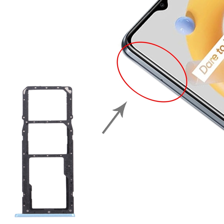 For OPPO Realme C20 / Realme C20A RMX3063, RMX3061 SIM Card Tray + SIM Card Tray + Micro SD Card Tray (Blue) - Card Socket by PMc TechLife | Online Shopping South Africa | PMc TechLife | Buy Now Pay Later Mobicred