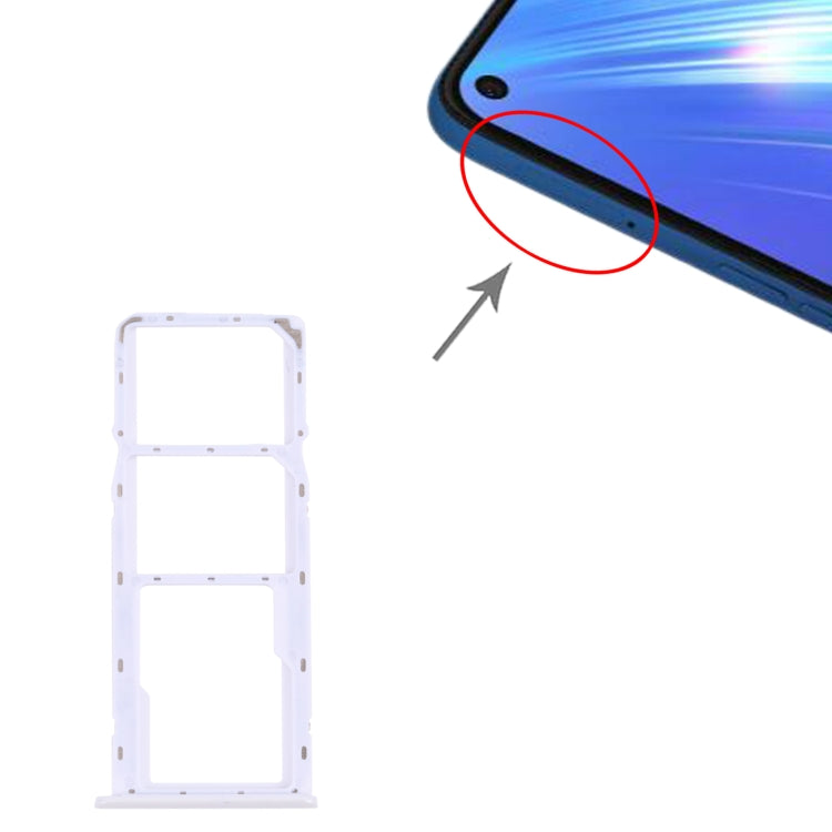 For OPPO Realme 6 SIM Card Tray + SIM Card Tray + Micro SD Card Tray (White) - Card Socket by PMc TechLife | Online Shopping South Africa | PMc TechLife | Buy Now Pay Later Mobicred