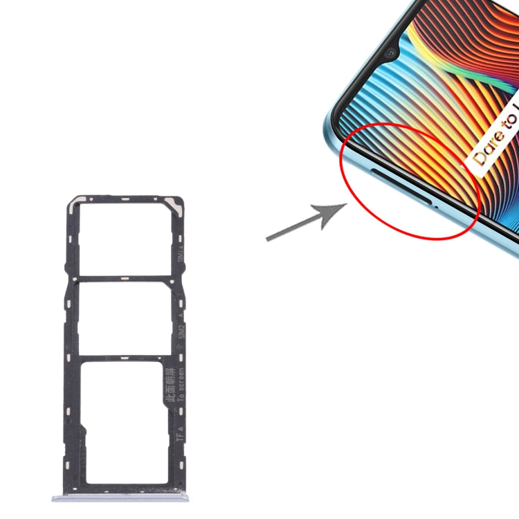 For OPPO Realme Narzo 20 SIM Card Tray + SIM Card Tray + Micro SD Card Tray (Silver) - Card Socket by PMc TechLife | Online Shopping South Africa | PMc TechLife | Buy Now Pay Later Mobicred