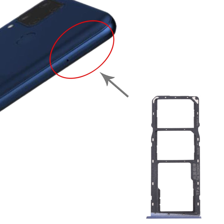 For OPPO Realme C15 RMX2180 SIM Card Tray + SIM Card Tray + Micro SD Card Tray (Blue) - Card Socket by PMc TechLife | Online Shopping South Africa | PMc TechLife | Buy Now Pay Later Mobicred