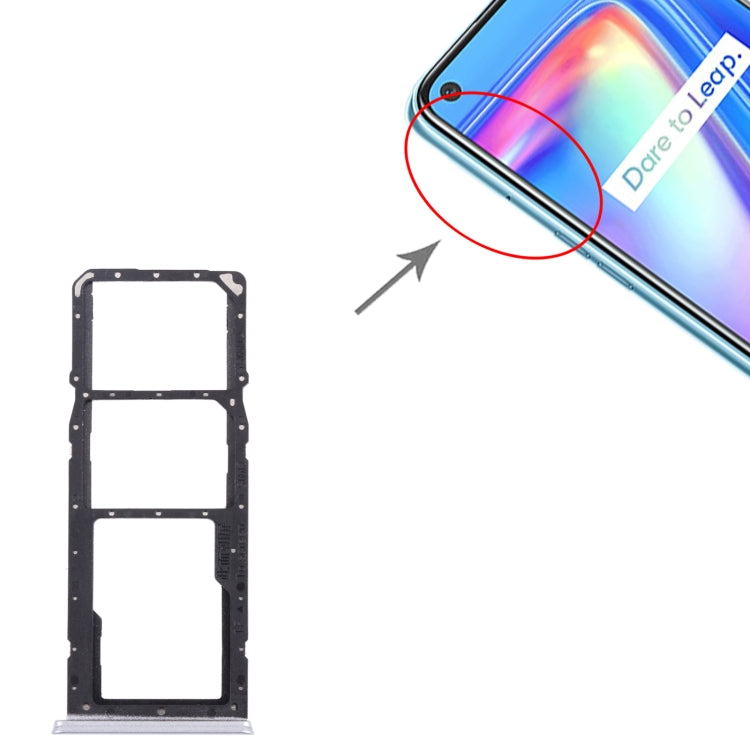For OPPO Realme 7 (Global) SIM Card Tray + SIM Card Tray + Micro SD Card Tray (Silver)