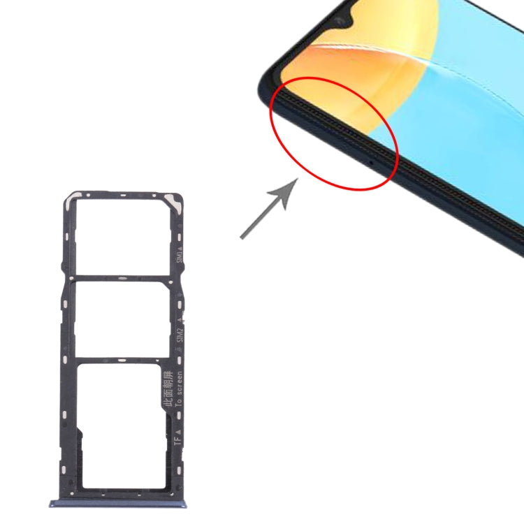 For OPPO A35 CPH2179 SIM Card Tray + SIM Card Tray + Micro SD Card Tray (Black) - Card Tray by PMc TechLife | Online Shopping South Africa | PMc TechLife | Buy Now Pay Later Mobicred