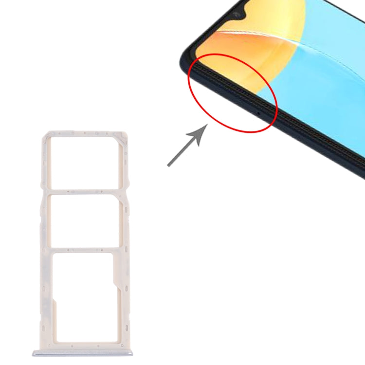 For OPPO A35 CPH2179 SIM Card Tray + SIM Card Tray + Micro SD Card Tray (White)