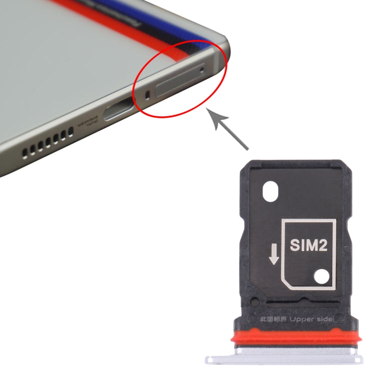 For Vivo iQOO 7 V2049A, I2009 SIM Card Tray + SIM Card Tray (White) - Card Socket by PMc TechLife | Online Shopping South Africa | PMc TechLife | Buy Now Pay Later Mobicred