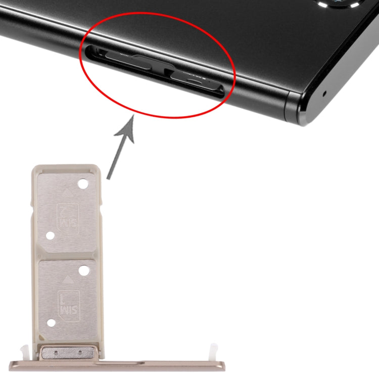 SIM Card Tray + SIM Card Tray for Sony Xperia XA2 Plus (Gold) - Card Tray by PMC TechLife | Online Shopping South Africa | PMC TechLife | Buy Now Pay Later Mobicred