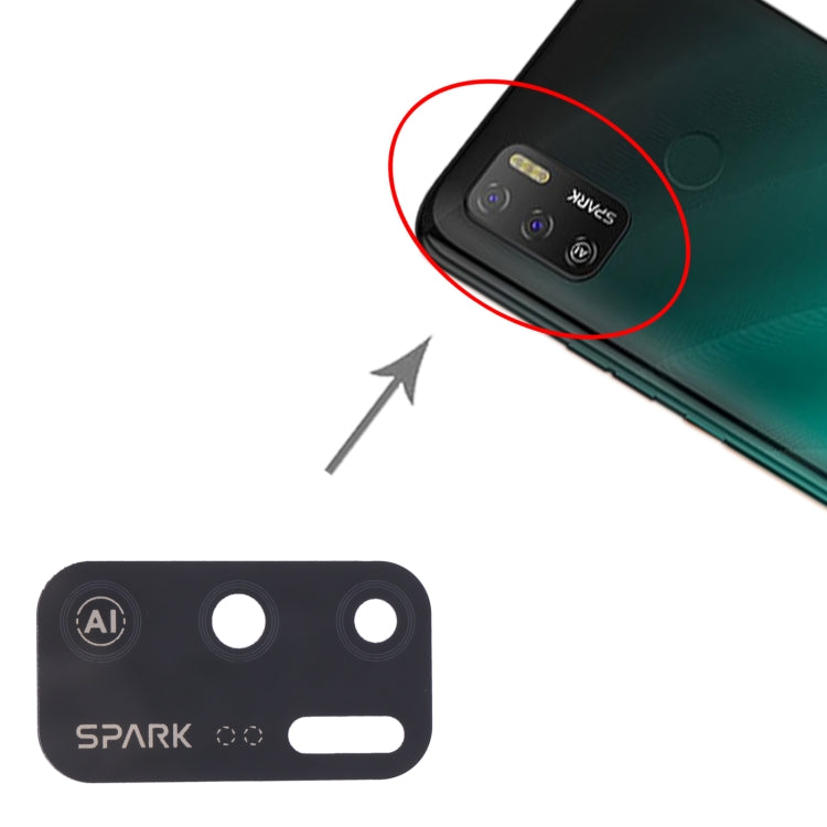 For Tecno Spark 5 Air KD6a 10pcs Back Camera Lens - Camera Parts by PMc TechLife | Online Shopping South Africa | PMc TechLife | Buy Now Pay Later Mobicred