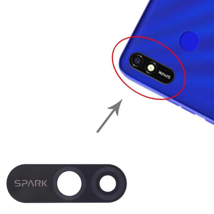 For Tecno Spark 4 Lite KC8S 10pcs Back Camera Lens
