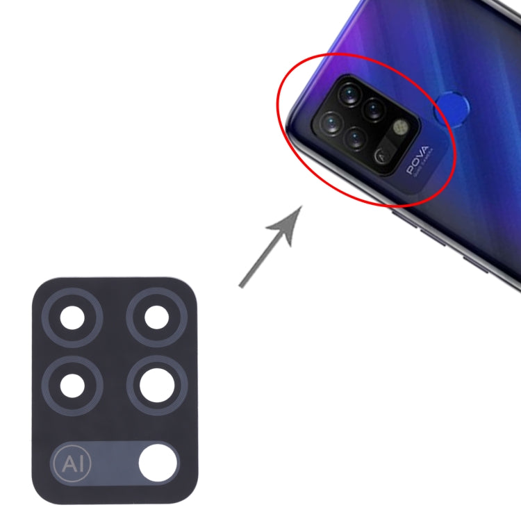 For Tecno Pova LD7, LD7j 10pcs Back Camera Lens - Camera Parts by PMc TechLife | Online Shopping South Africa | PMc TechLife | Buy Now Pay Later Mobicred