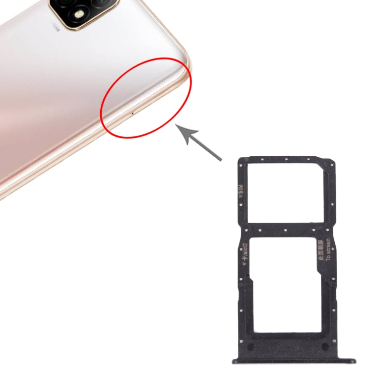 SIM Card Tray + SIM Card Tray / Micro SD Card Tray for Huawei Enjoy 20 5G (Black) - Card Socket by PMc TechLife | Online Shopping South Africa | PMc TechLife | Buy Now Pay Later Mobicred