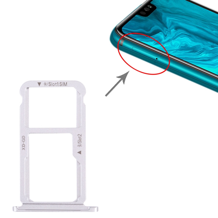 SIM Card Tray + SIM Card Tray / Micro SD Card Tray for Honor 9X Lite (Silver)
