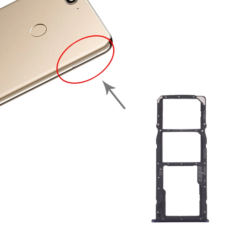 SIM Card Tray + SIM Card Tray + Micro SD Card Tray for Huawei Enjoy 8 (Blue) - Card Socket by PMc TechLife | Online Shopping South Africa | PMc TechLife | Buy Now Pay Later Mobicred